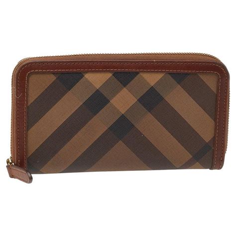 burberry smoked check zip around wallet|Burberry vintage wallet.